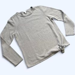 J.Jill Pure Jill Women’s Petite Small PS Tan Knit Wool Cotton Crewneck Sweater