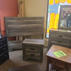 Queen Bed Frame. Dresser. Mirror. 1 Nightstand 