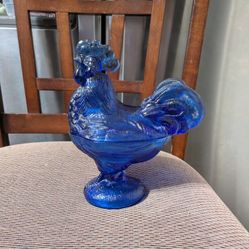 Vintage Rooster On Nest Candy Dish 