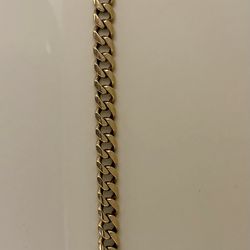 Solid gold Cuban curb link bracelet 8 1/2”