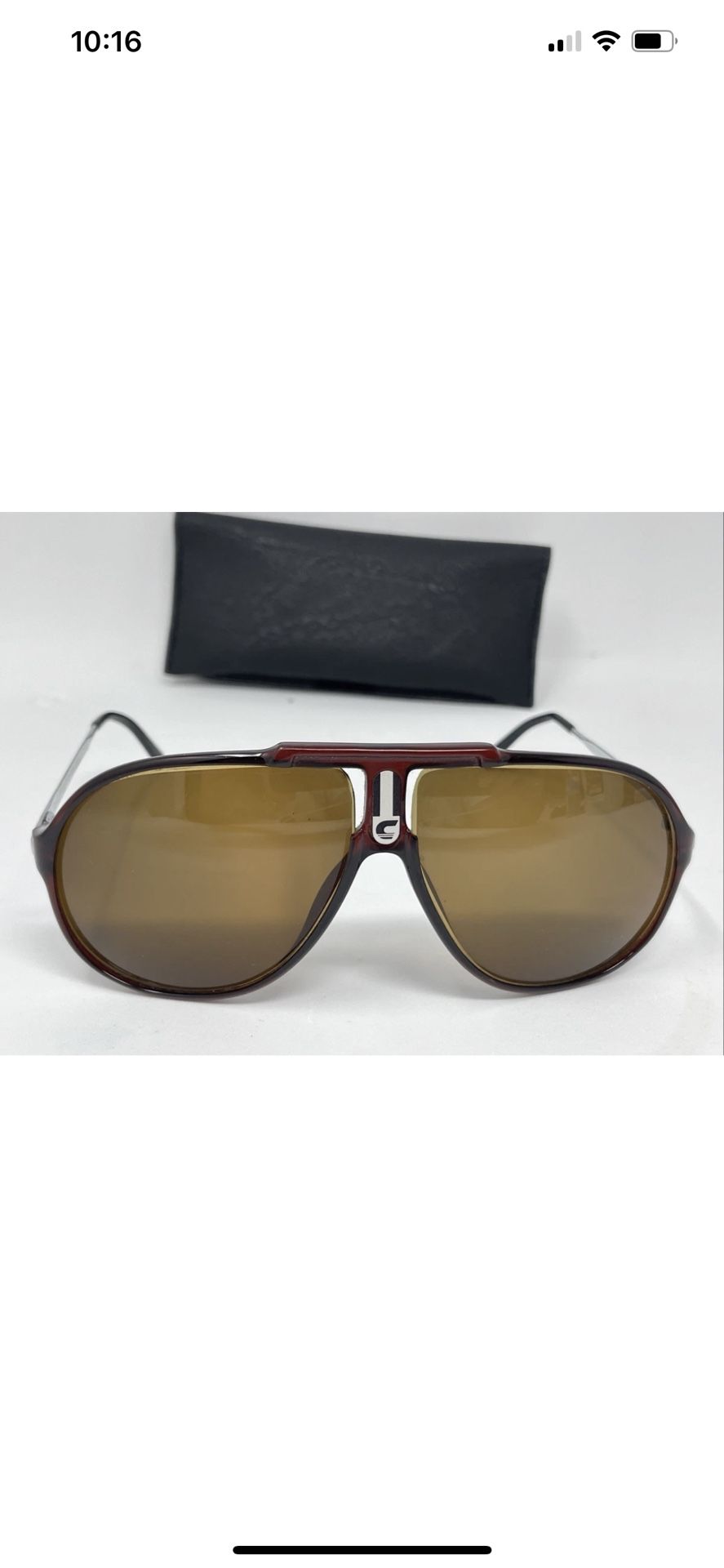 Carrera 5590 30 Burgundy color Frame Gradient Lens Amber Aviator Sunglasses W/ca