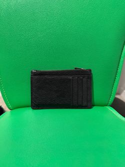 Coach Black Leather Card Holder with Zipper