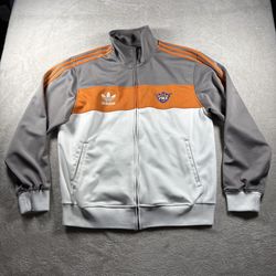 Adidas NBA Phoenix Suns Men’s XL Gray White Warm Up Fire Bird Track Jacket #1439