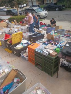 Estate/yard sale clothes, crafting, furniture,lamps etc