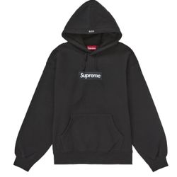 Supreme Box Logo Black Hoodie Size Large