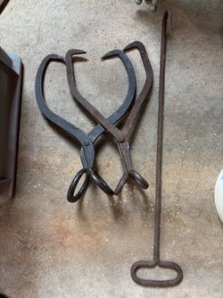 Vintage Ice Tongs and Hay Tool