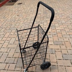 Folding Shopping Cart Basket Rolling Trolley