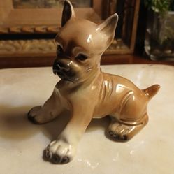 Vintage Porcelain Boxer Puppy Figurine