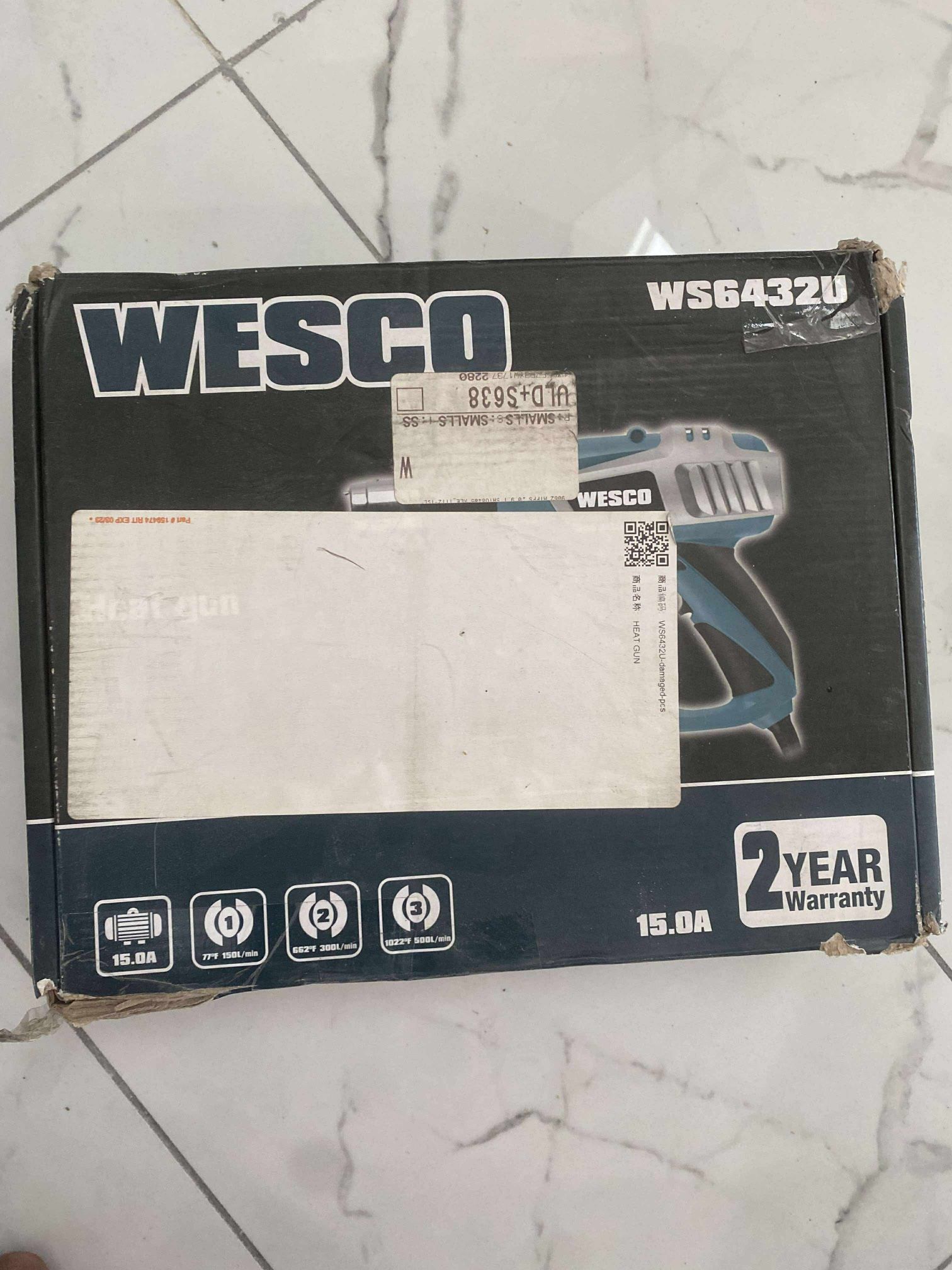 Heat Gun 1800W Heavy Duty Hot Air Gun 4 Nozzles Kit Dual Temperature Settings