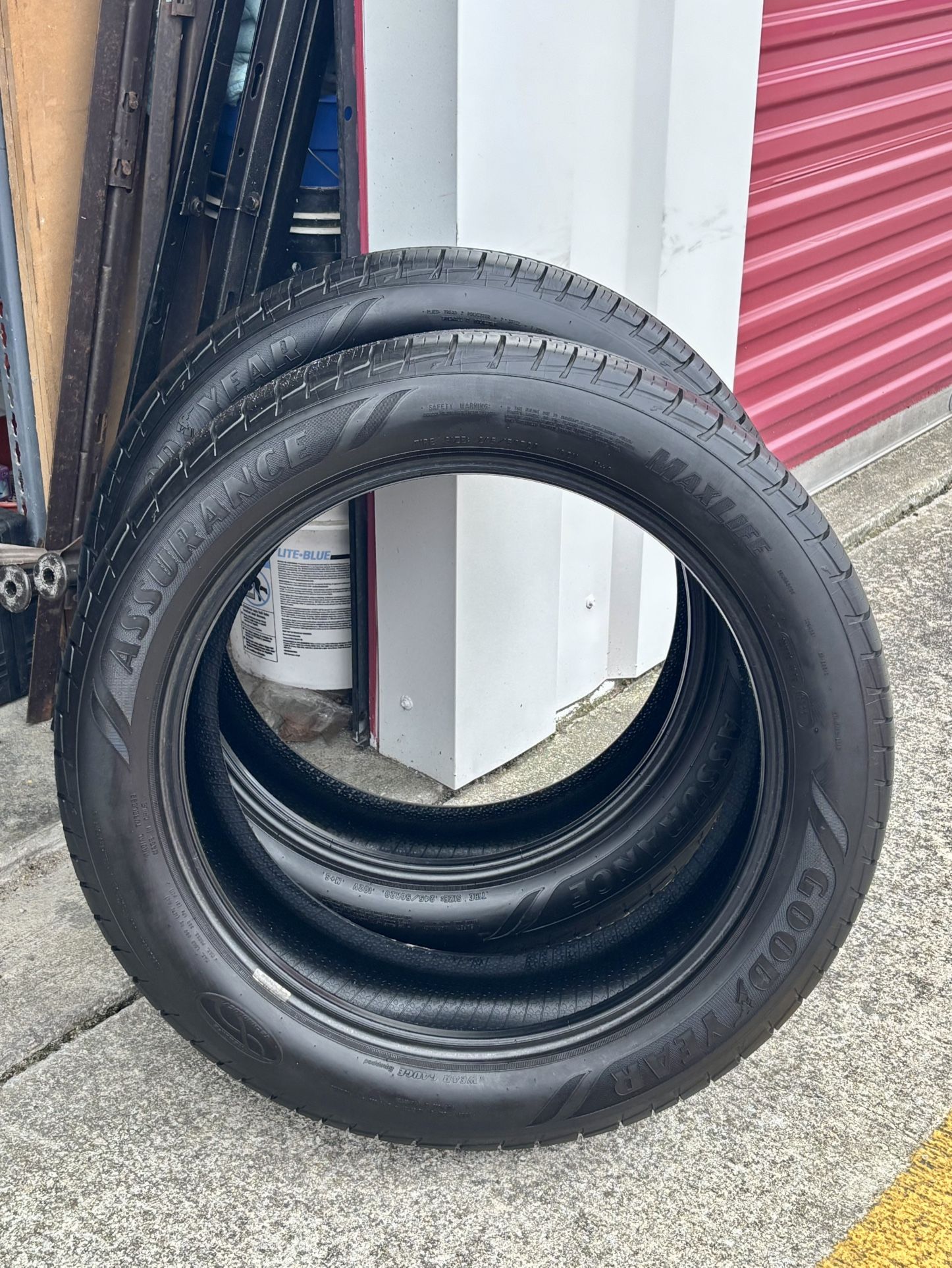 2 Used Tires Goodyear Assurance MaxLife 245/50R20. 75% Tread.