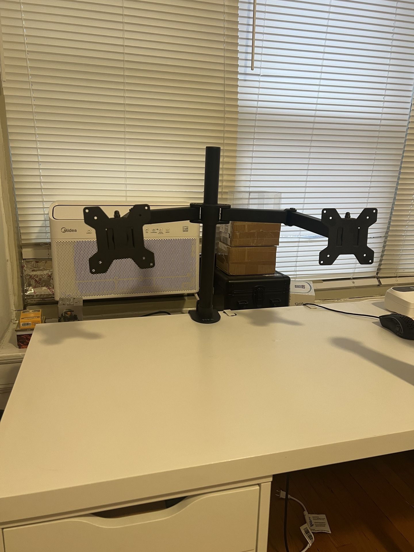 VIVO Black Dual Monitor Desk Mount Adjustable Stand, Fits Screens up to 30"