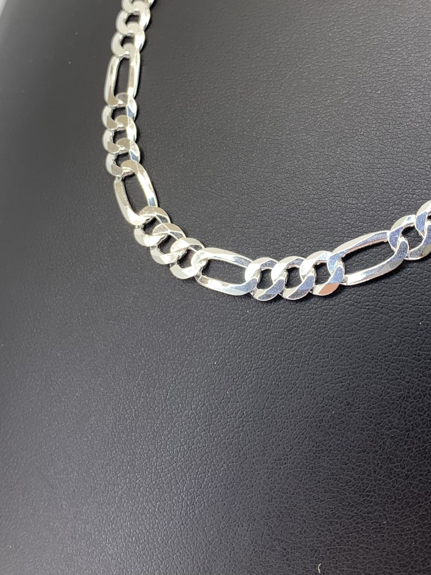 925 Sterling Silver Flat Figaro 5.9mm 28” 22.20grams 156470 2