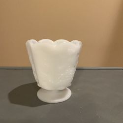 Milk Glass Small Pedestal Bowl