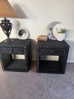 Rattan Black End Tables