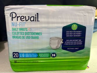 PREVAIL NU-FIT DAILY BRIEFS -SIZE LARGE, 20 COUNT PACKAGES