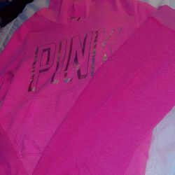 Victoria Secret Pink Hoodie and Sweatpants Matching Set