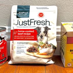 Premium, All-Natural Dog Food Bundle – Just Food for Dogs, Brutus Broth, I and Love You, EXP 2027
