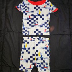 12 Month Boys 2 Piece Sail Boat Pajamas 