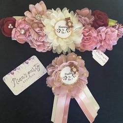 Mommy To Be Sash & Daddy To Be Pin 