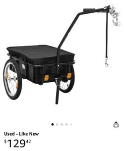 vidaXL 61.0x23.6x32.7 Steel Bike Trailer/Hand Wagon in Black new open box