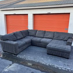 Large Dark Gray Sectional Sofa - FREE DELIVERY 