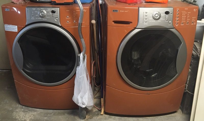 Kenmore Elite HE4t burnt orange washer and dryer combo