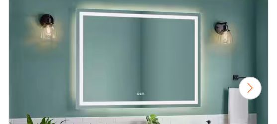 Glacier Bay 48 in. W x 36 in. H Rectangular Frameless Anti-Fog LED Light Wall Bathroom Vanity Mirror