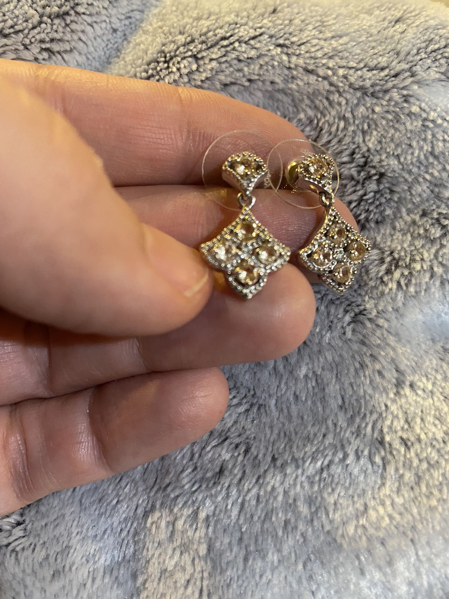 Natural Imperial Garnet Silver Earrings