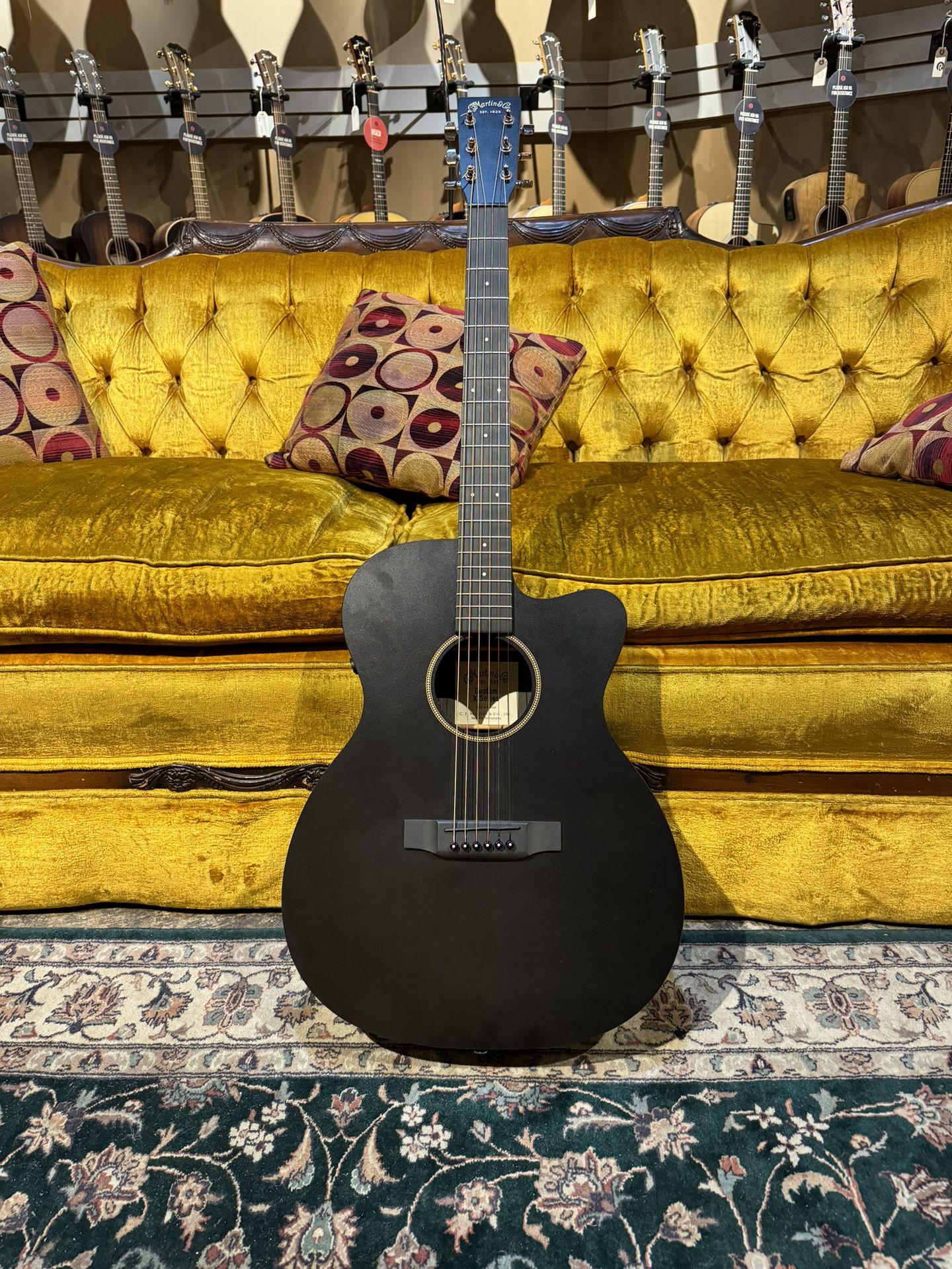 Martin Custom X Black GPC-X1E Electric/Acoustic Guitar & Hard Case