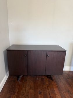 Dark Brown Wood Sideboard Cabinet