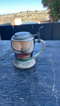 Vintage Funny German Lidded Stein  by  Armin Bay