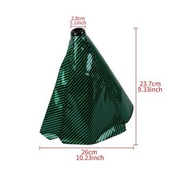 Brand New Universal Carbon Fiber Leather PVC Style Green Stitch Leather Gear Manual Shifter Shift Knob Boot