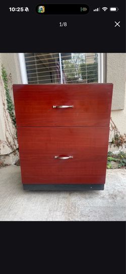 2-Drawer Filing Cabinet Faux Cherry Wood Finish