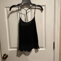 Black lace cami top with adjustable straps