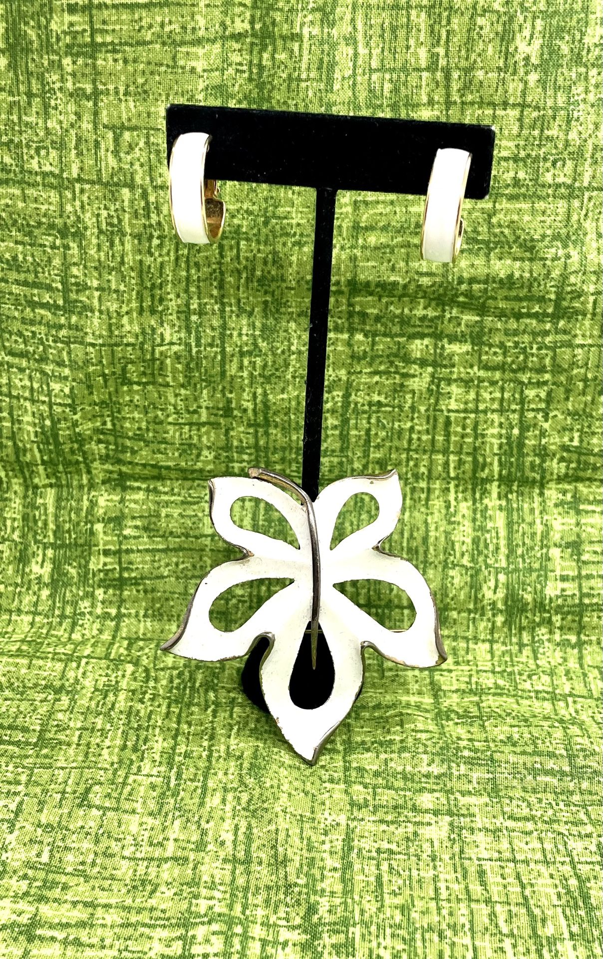 Napier Enameled Brooch And Earrings
