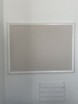 30x40 Inch Pinboard Large White Wood And Fabric Pin Board