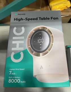 Aecooly Touch Control Desk Fan - 100 Speeds, 8000mAh Battery