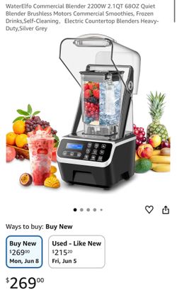 WaterElfo Commercial Blender 2200W 2.1QT