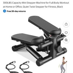 Brand New... Simenmax Portable Stair Stepper with Resistance Bands, 300LBS Capacity Mini Stepper Machine for Full Body Workout at Home or Office