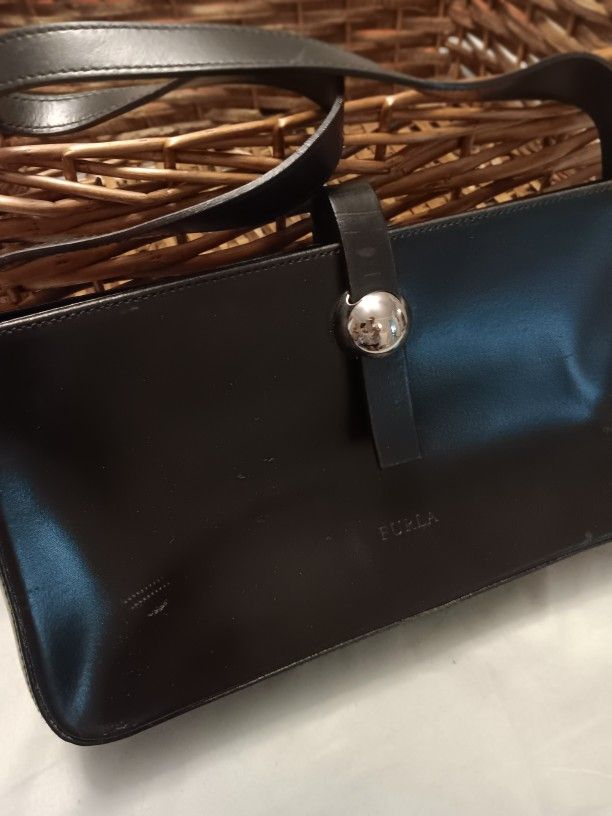 Furla Black Leather Shoulder Bag 