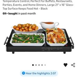 Chefman Electric Warming Tray with Adjustable Temperature Control