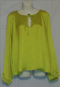 Calvin Klein bright green silk shirt XL