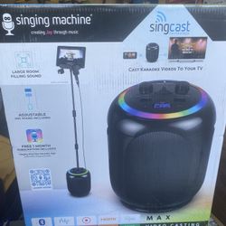 Singing Machine Sing Cast Max Stand-Alone Karaoke Machine, Stand, & LED Lights, Black, SMC2035