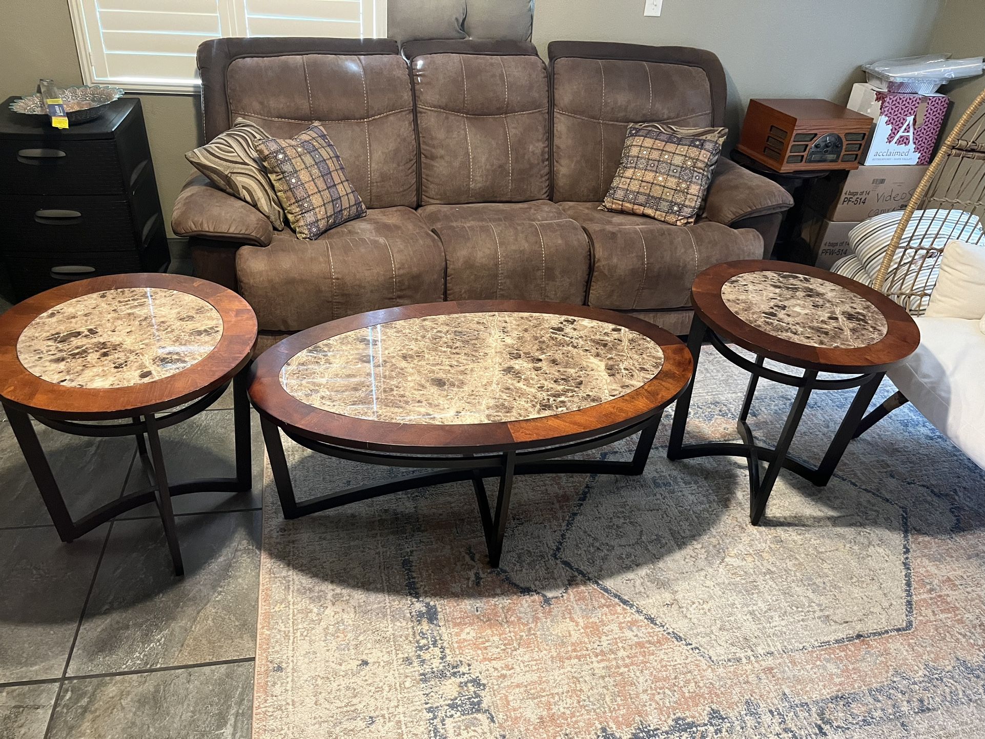 Coffee Table And 2 End Tables