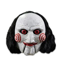 Saw Billy Costume Mask Adult Horror Movie Full Head Latex Mask with Hair Scar...