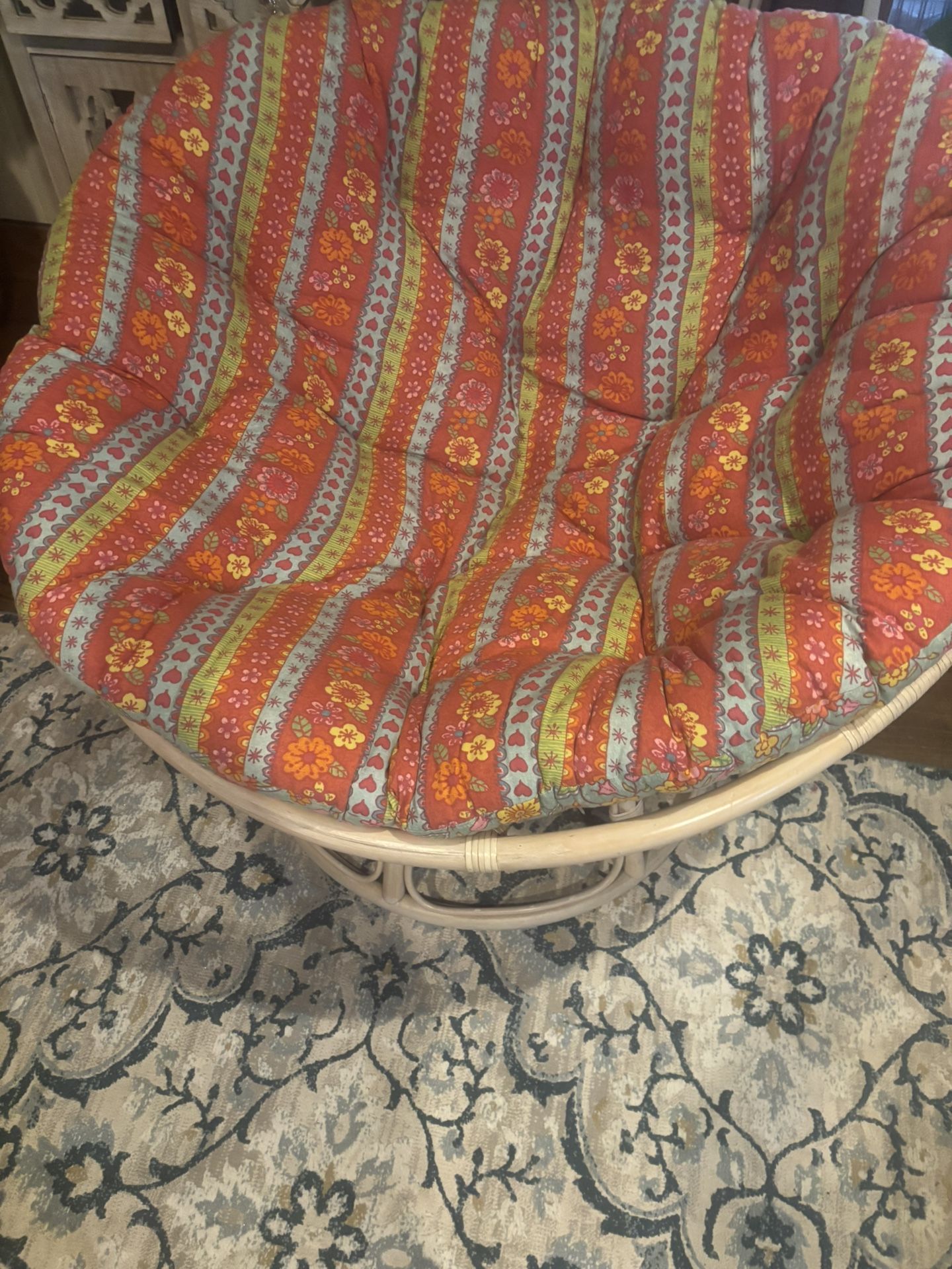 Papasan Rattan Chair & Cushion