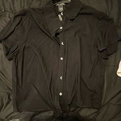 Black Button Up Blouse 
