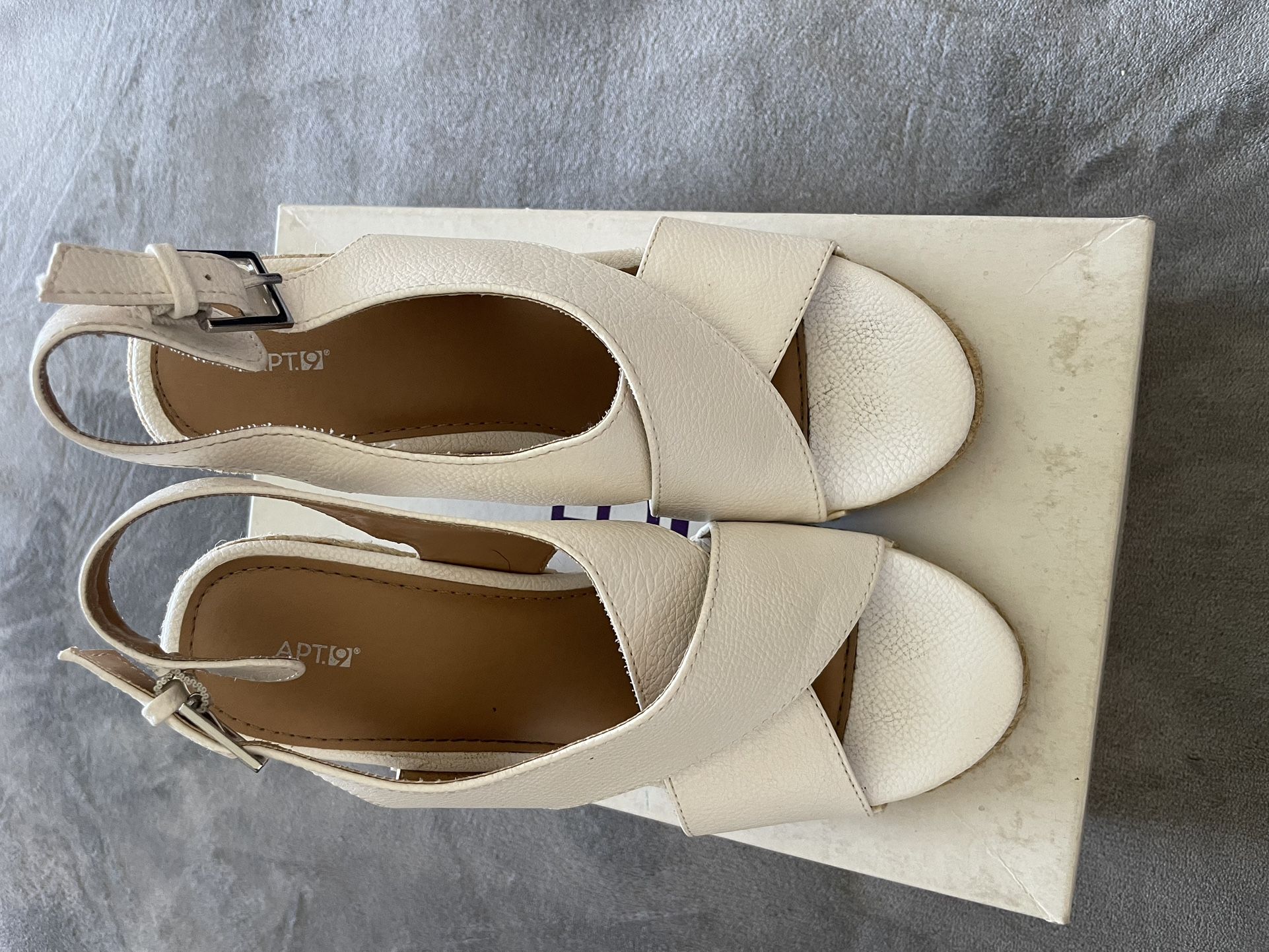 Leather Sling Back Peep Toe Wedges