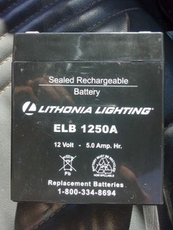 Lithonia Lighting ELB 1250A Sealed Rechargeable Battery