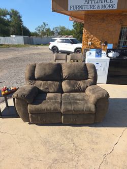 Brown Microfiber Reclining Loveseat